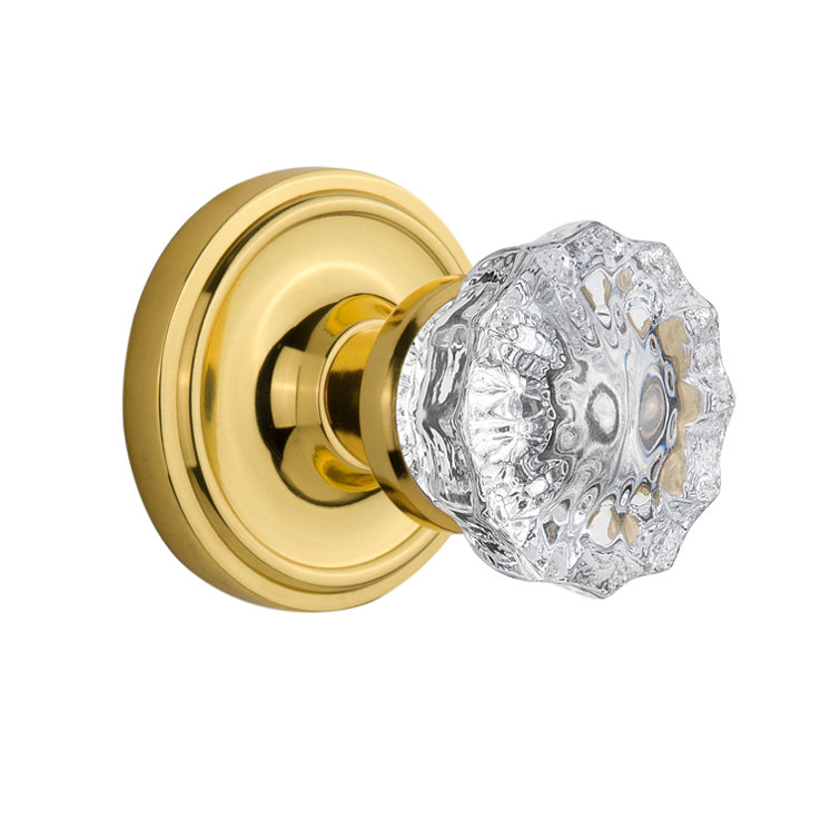 Nostalgic Warehouse Clear Crystal Double Dummy Door Knob with Classic